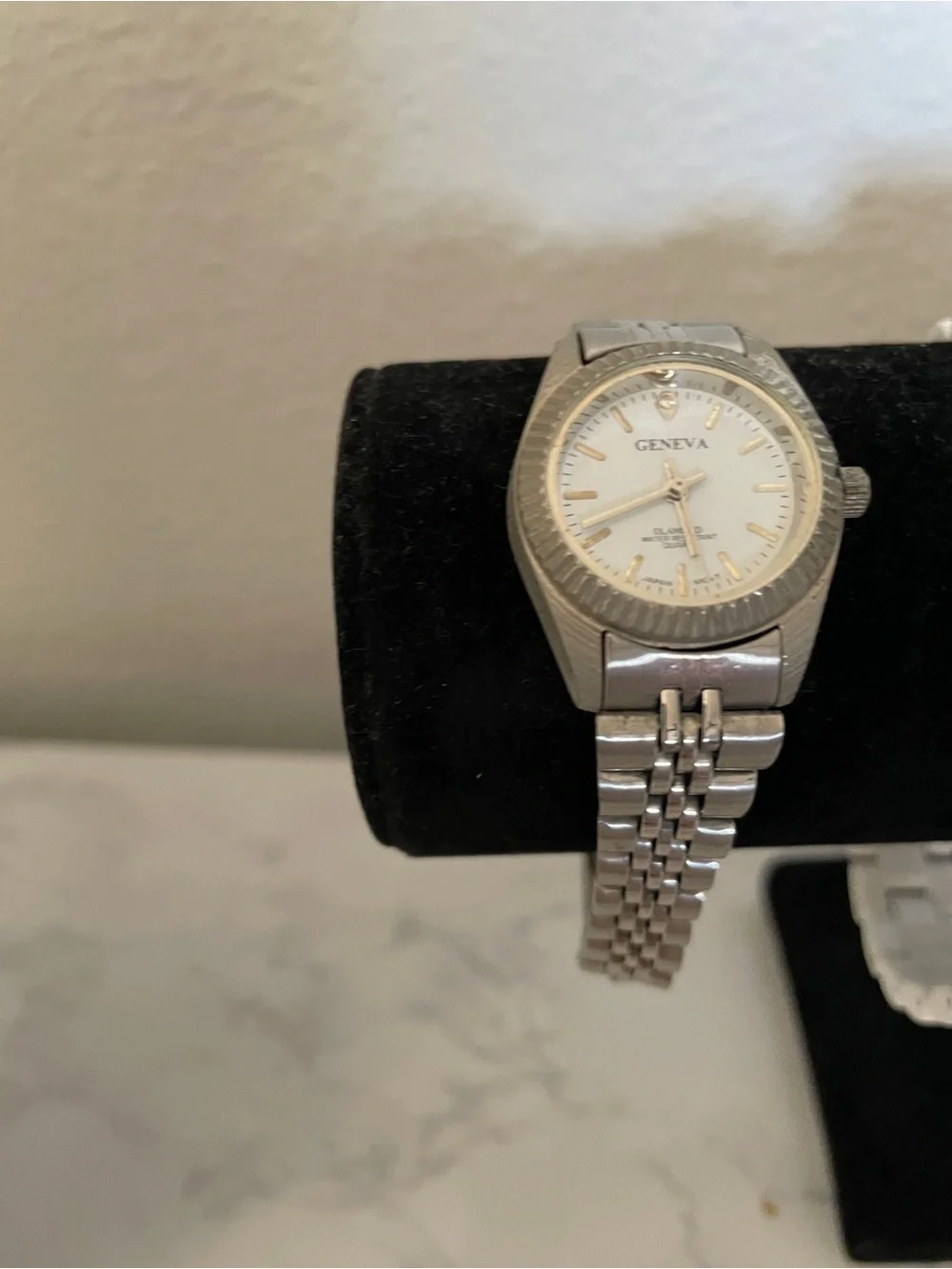 Geneva Silver-Tone Women's Bracelet Watch with White Dial - Roman Numerals
